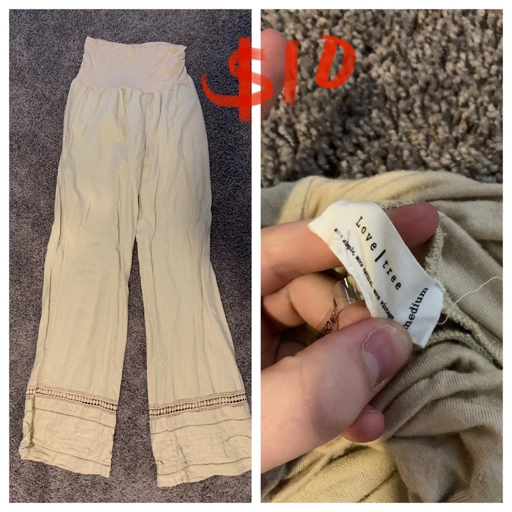 Khaki stretchy pants